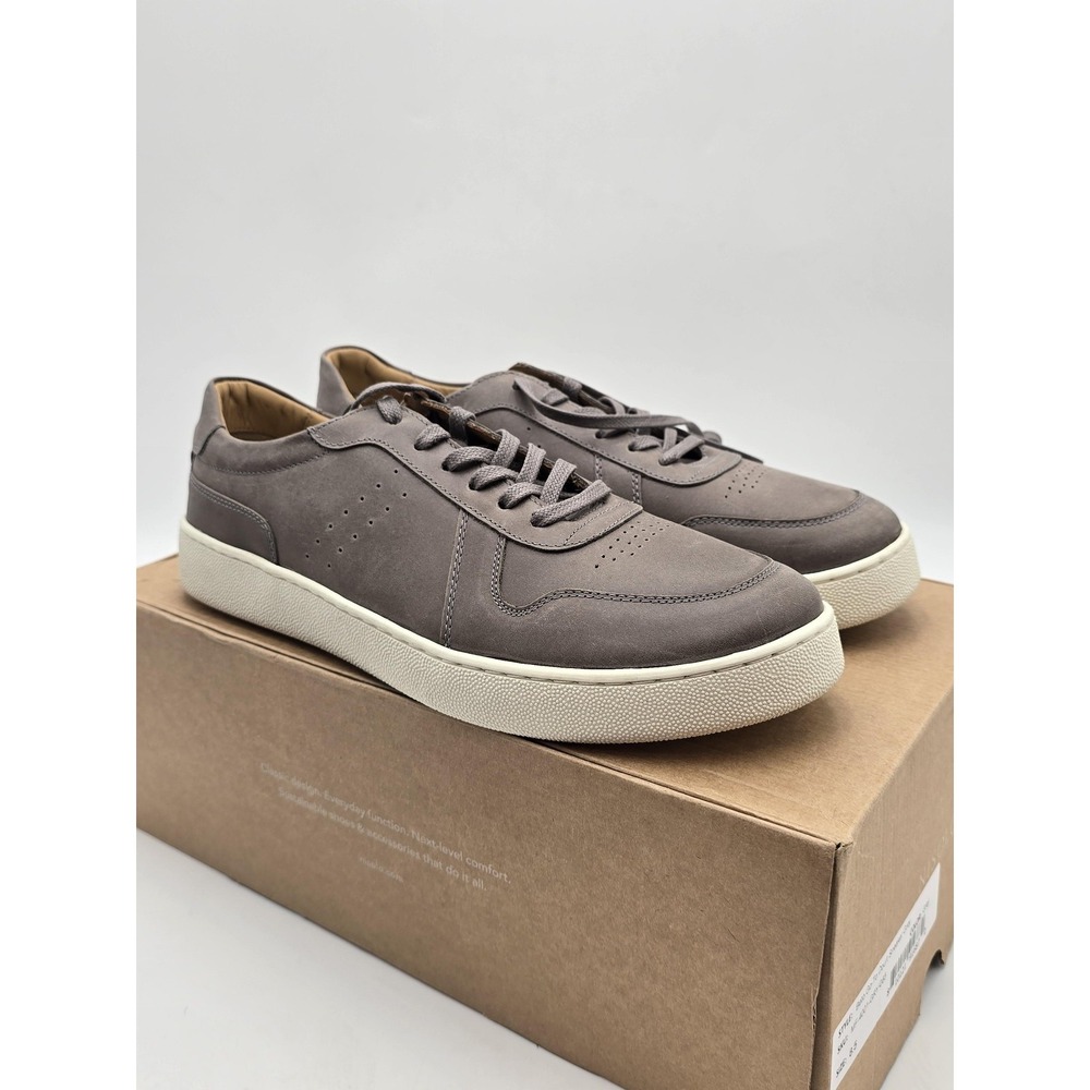 Nisolo Shoes Mens‎ Size 8.5 Gray Beto Go-To Court Casual Leather Sneaker New